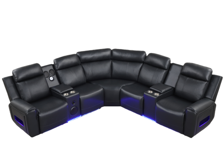 Galaxy Black Power Reclining Sectional by New Era Innovations at Eve Furniture