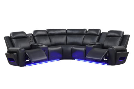 Galaxy Black Power Reclining Sectional by New Era Innovations at Eve Furniture