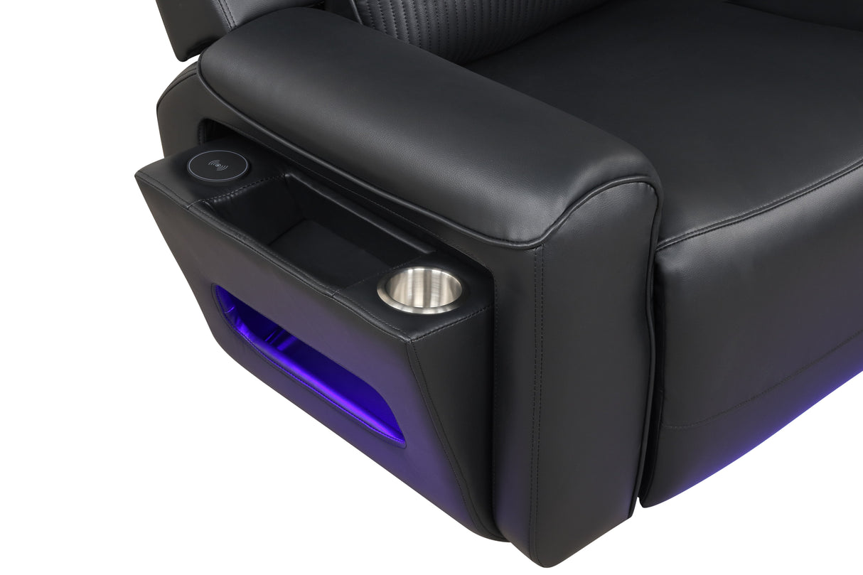 Galaxy Black Power Reclining Sectional by New Era Innovations at Eve Furniture