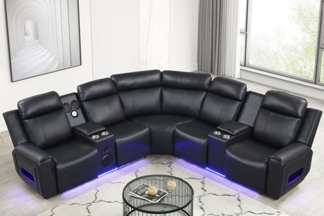 Galaxy Black Power Reclining Sectional by New Era Innovations at Eve Furniture