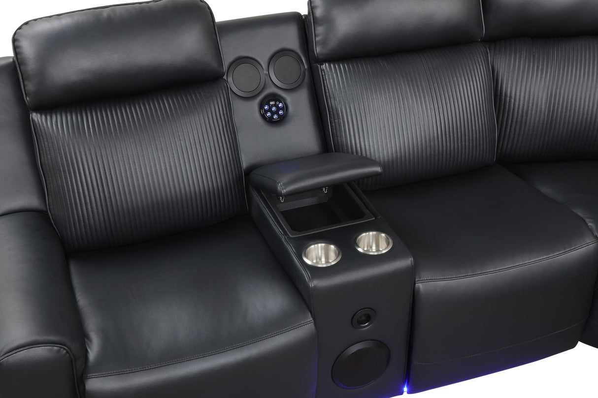 Galaxy Black Power Reclining Sectional by New Era Innovations at Eve Furniture