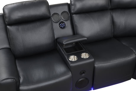 Galaxy Black Power Reclining Sectional by New Era Innovations at Eve Furniture
