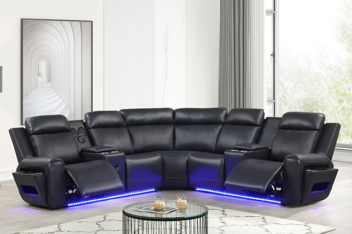 Galaxy Black Power Reclining Sectional by New Era Innovations at Eve Furniture