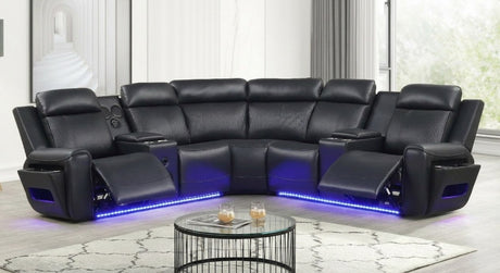 Galaxy Black Power Reclining Sectional by New Era Innovations at Eve Furniture