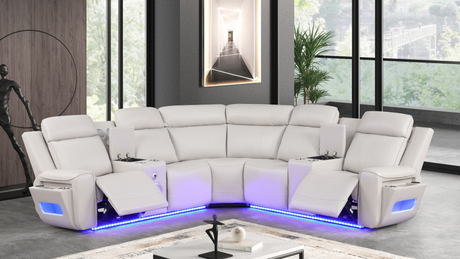 Galaxy Sand Power Reclining Sectional by New Era Innovations at Eve Furniture