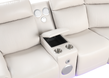 Galaxy Sand Power Reclining Sectional by New Era Innovations at Eve Furniture