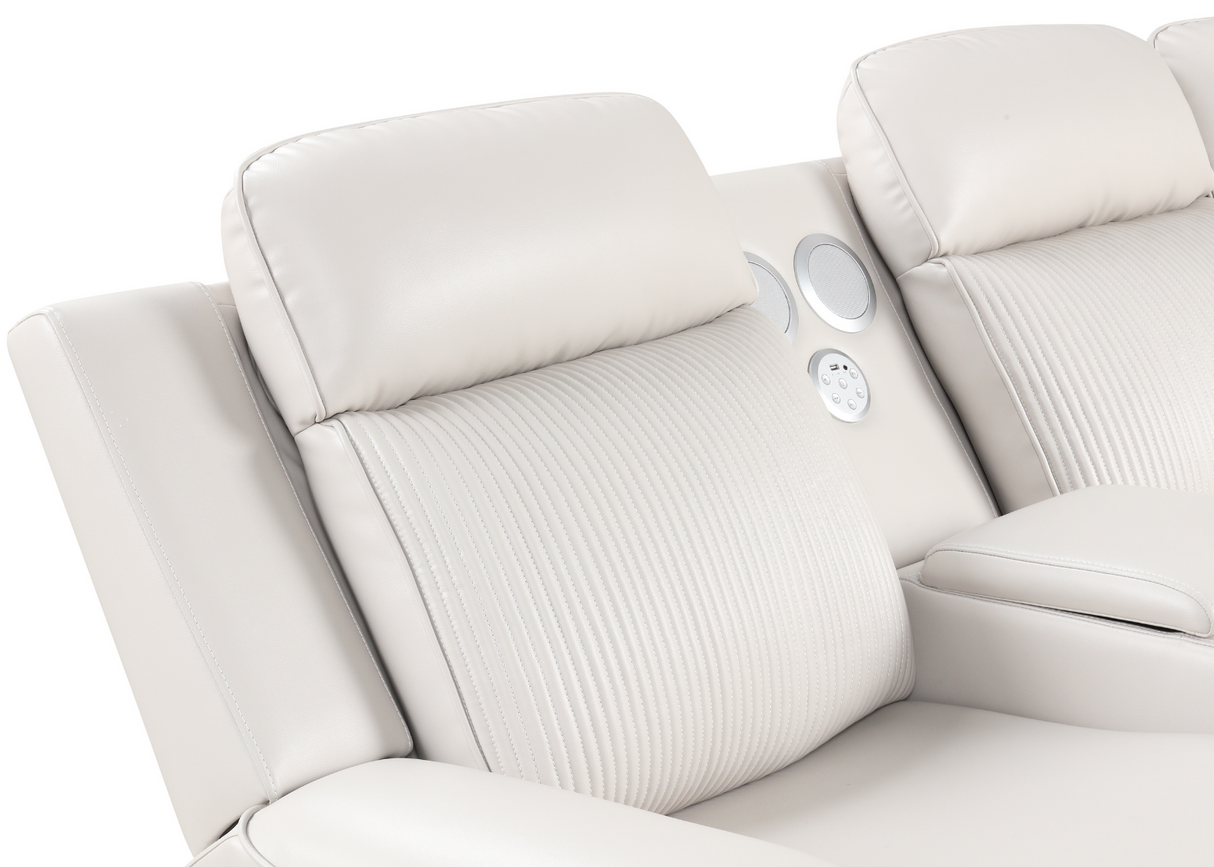 Galaxy Sand Power Reclining Sectional by New Era Innovations at Eve Furniture