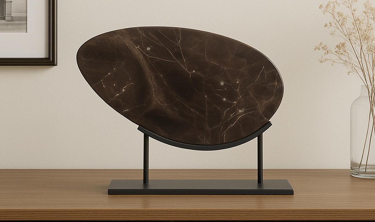 Galen Sculpture Saint Laurent Brown Marble by Moe's Home at Eve Furniture