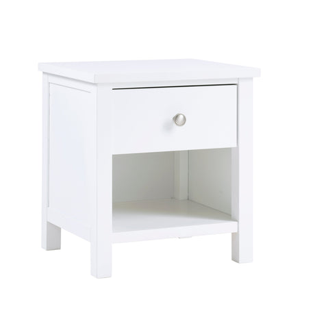 Galen White 1-Drawer Nightstand by Homelegance at Eve Furniture