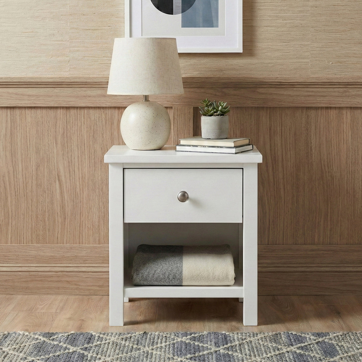 Galen White 1-Drawer Nightstand by Homelegance at Eve Furniture