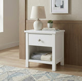 Galen White 1-Drawer Nightstand by Homelegance at Eve Furniture