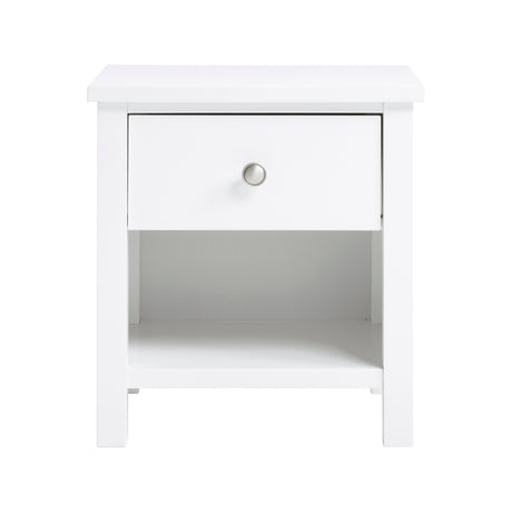 Galen White 1-Drawer Nightstand by Homelegance at Eve Furniture