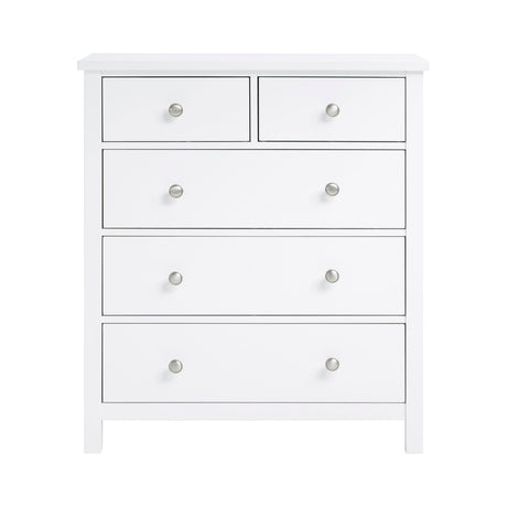 Galen White 5-Drawer Chest by Homelegance at Eve Furniture