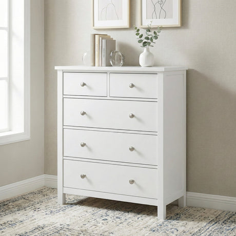 Galen White 5-Drawer Chest by Homelegance at Eve Furniture