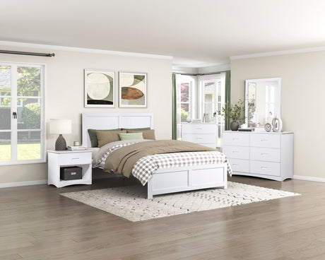 Galen White Full Platform Bed by Homelegance at Eve Furniture