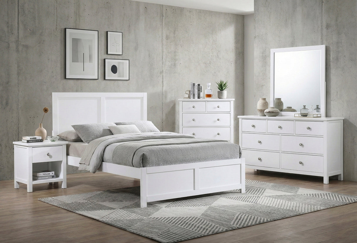 Galen White Full Platform Bed by Homelegance at Eve Furniture