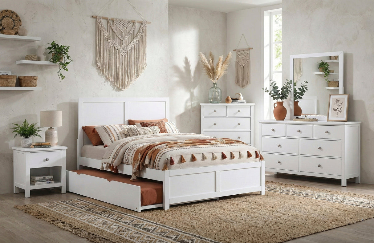 Galen White Full Platform Bed by Homelegance at Eve Furniture