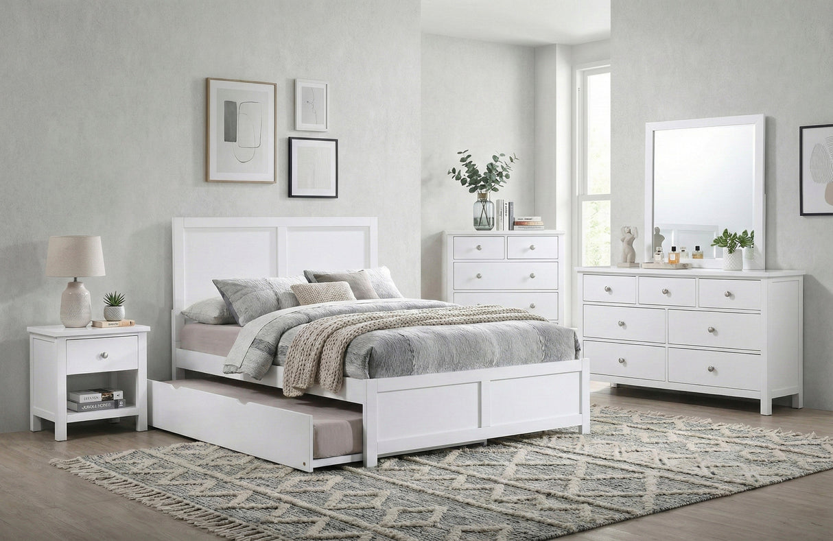 Galen White Full Platform Bed by Homelegance at Eve Furniture