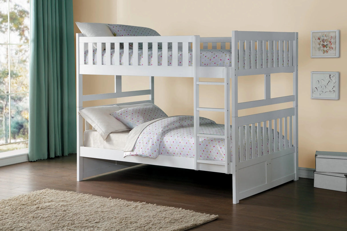 Galen White Full/Full Bunk Bed by Homelegance at Eve Furniture
