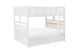 Galen White Full/Full Bunk Bed with Storage Boxes by Homelegance at Eve Furniture
