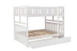 Galen White Full/Full Bunk Bed with Twin Trundle by Homelegance at Eve Furniture