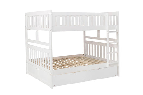 Galen White Full/Full Bunk Bed with Twin Trundle by Homelegance at Eve Furniture