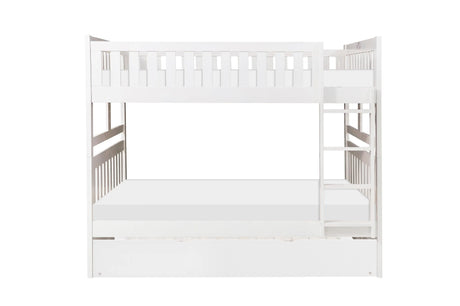 Galen White Full/Full Bunk Bed with Twin Trundle by Homelegance at Eve Furniture