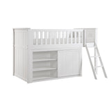 Galen White Low Loft Bunk with Bookcase and Dresser by Homelegance at Eve Furniture