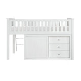 Galen White Low Loft Bunk with Bookcase and Dresser by Homelegance at Eve Furniture
