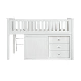 Galen White Low Loft Bunk with Bookcase and Dresser by Homelegance at Eve Furniture