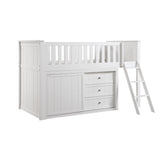 Galen White Low Loft Bunk with Dresser by Homelegance at Eve Furniture