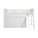 Galen White Low Loft Bunk with Dresser by Homelegance at Eve Furniture