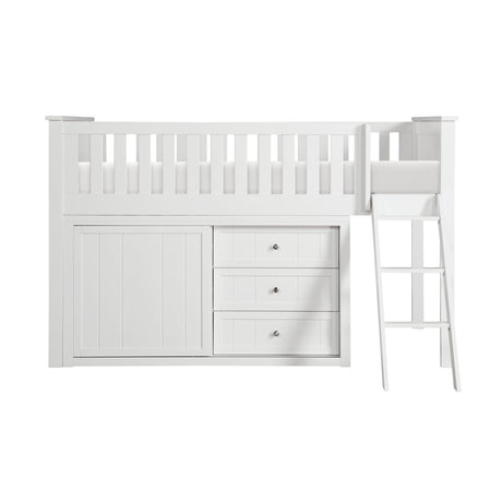 Galen White Low Loft Bunk with Dresser by Homelegance at Eve Furniture