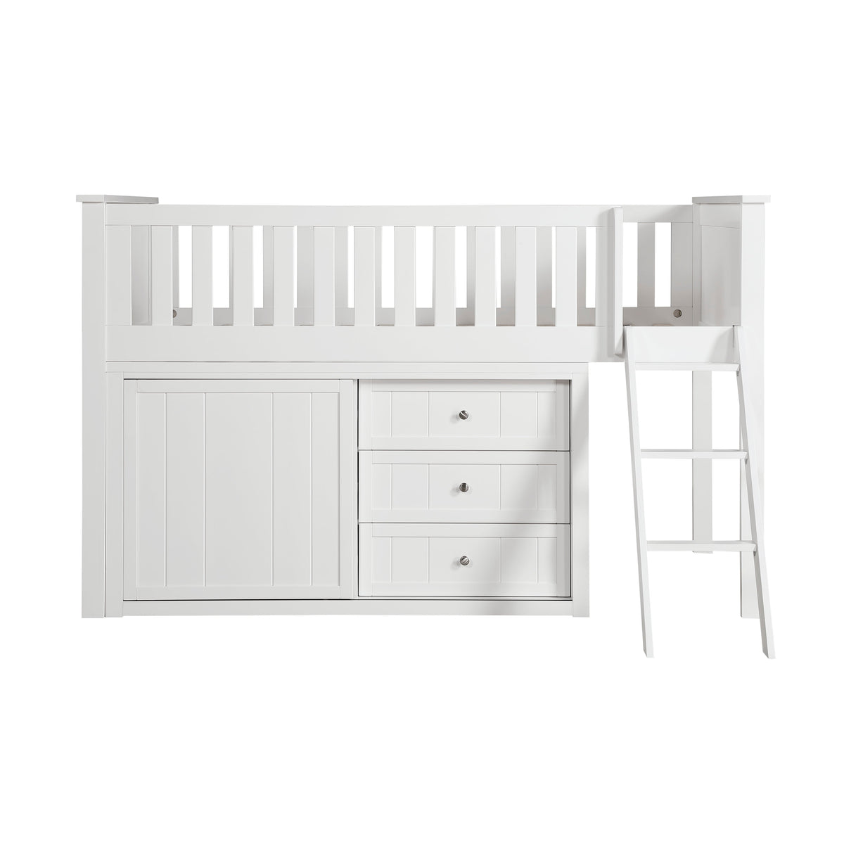 Galen White Low Loft Bunk with Dresser by Homelegance at Eve Furniture
