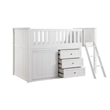 Galen White Low Loft Bunk with Dresser by Homelegance at Eve Furniture