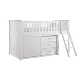 Galen White Low Loft Bunk with Dresser by Homelegance at Eve Furniture