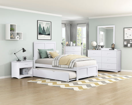 Galen White Twin Platform Bed by Homelegance at Eve Furniture
