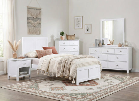 Galen White Twin Platform Bed by Homelegance at Eve Furniture