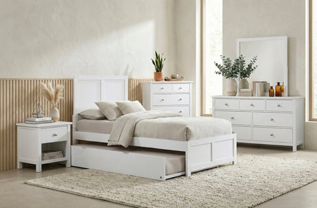 Galen White Twin Platform Bed by Homelegance at Eve Furniture