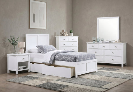Galen White Twin Platform Bed by Homelegance at Eve Furniture