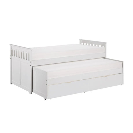 Galen White Twin/Twin Bed with Storage Boxes by Homelegance at Eve Furniture