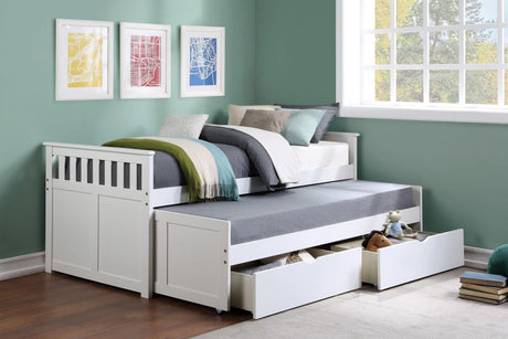 Galen White Twin/Twin Bed with Storage Boxes by Homelegance at Eve Furniture