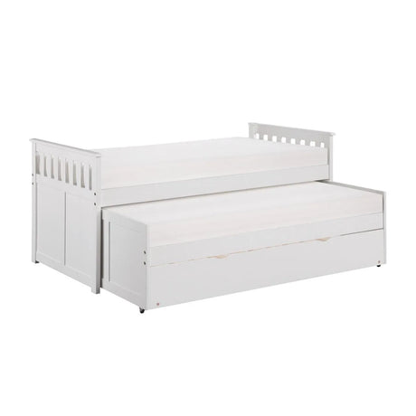Galen White Twin/Twin Bed with Twin Trundle by Homelegance at Eve Furniture