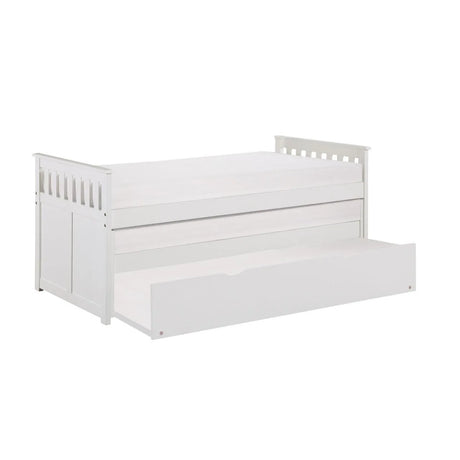 Galen White Twin/Twin Bed with Twin Trundle by Homelegance at Eve Furniture