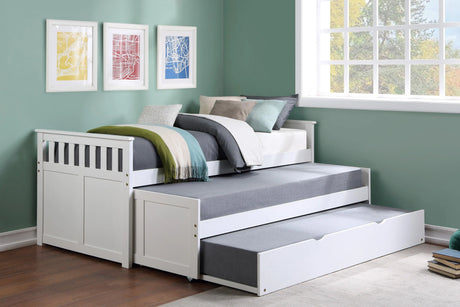 Galen White Twin/Twin Bed with Twin Trundle by Homelegance at Eve Furniture