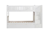 Galen White Twin/Twin Step Bunk Bed with Twin Trundle by Homelegance at Eve Furniture