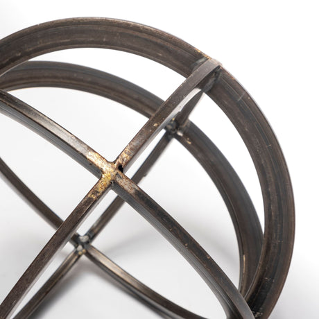 Galenna I (Small) 8L x 8W Black Metal Circular Decorative Orb by Mercana at Eve Furniture