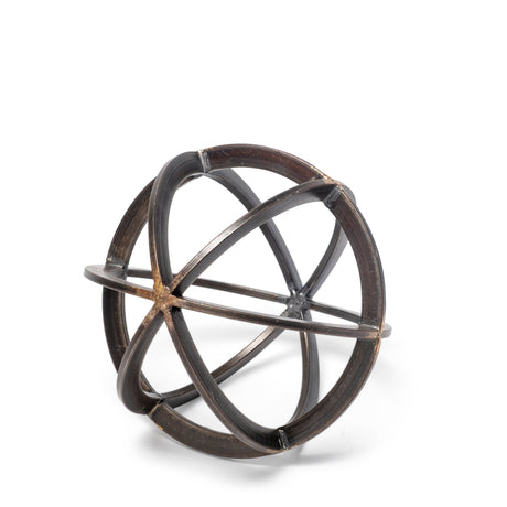 Galenna I (Small) 8L x 8W Black Metal Circular Decorative Orb by Mercana at Eve Furniture