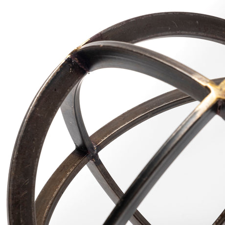 Galenna II (Medium) Black Metal Circular Decorative Orb by Mercana at Eve Furniture