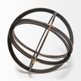 Galenna III (Large) 10L x 10W Black Metal Circular Decorative Orb by Mercana at Eve Furniture